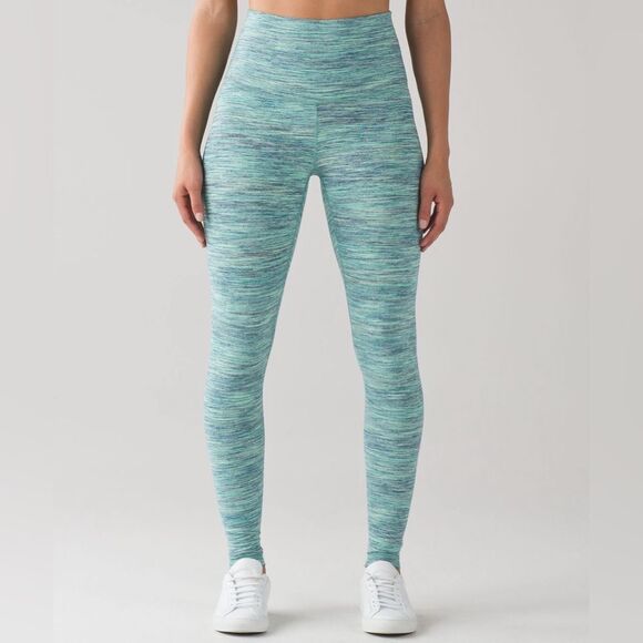 Lululemon Wunder Under Legging‎ (Hi-Rise) Space Dye Camo Alberta Lake Fresh Teal - Picture 1 of 8